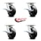 Service Caster 6 Inch Kingpinless Polyolefin Wheel Swivel Caster Set with Brakes SCC-KP30S620-POR-SLB-4 - alternate 2